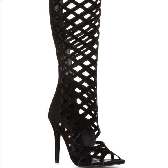 black gladiator boots